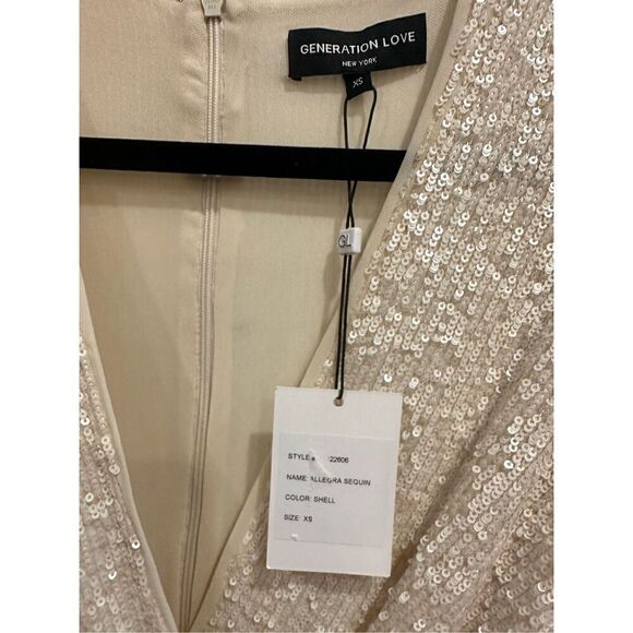 Generation Love Allegra Sequin Romper in Shell Size XS - Picture 4 of 5